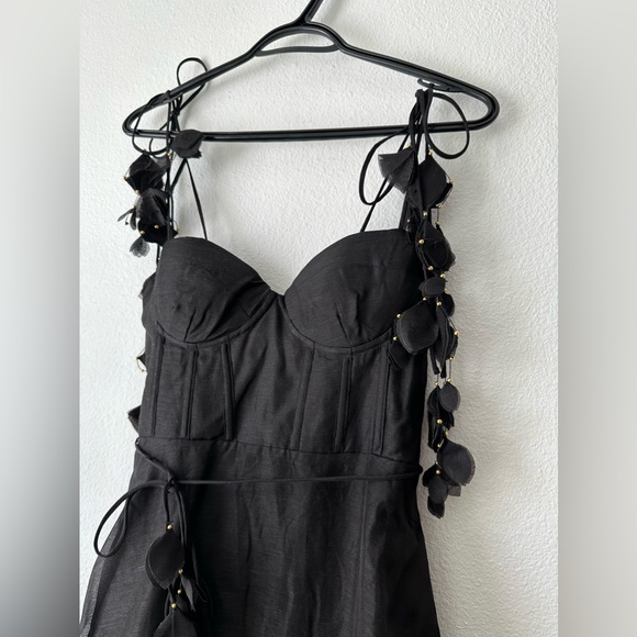 ZIMMERMANN NATURA BLACK CORSET MIDI DRESS - Picture 13 of 17